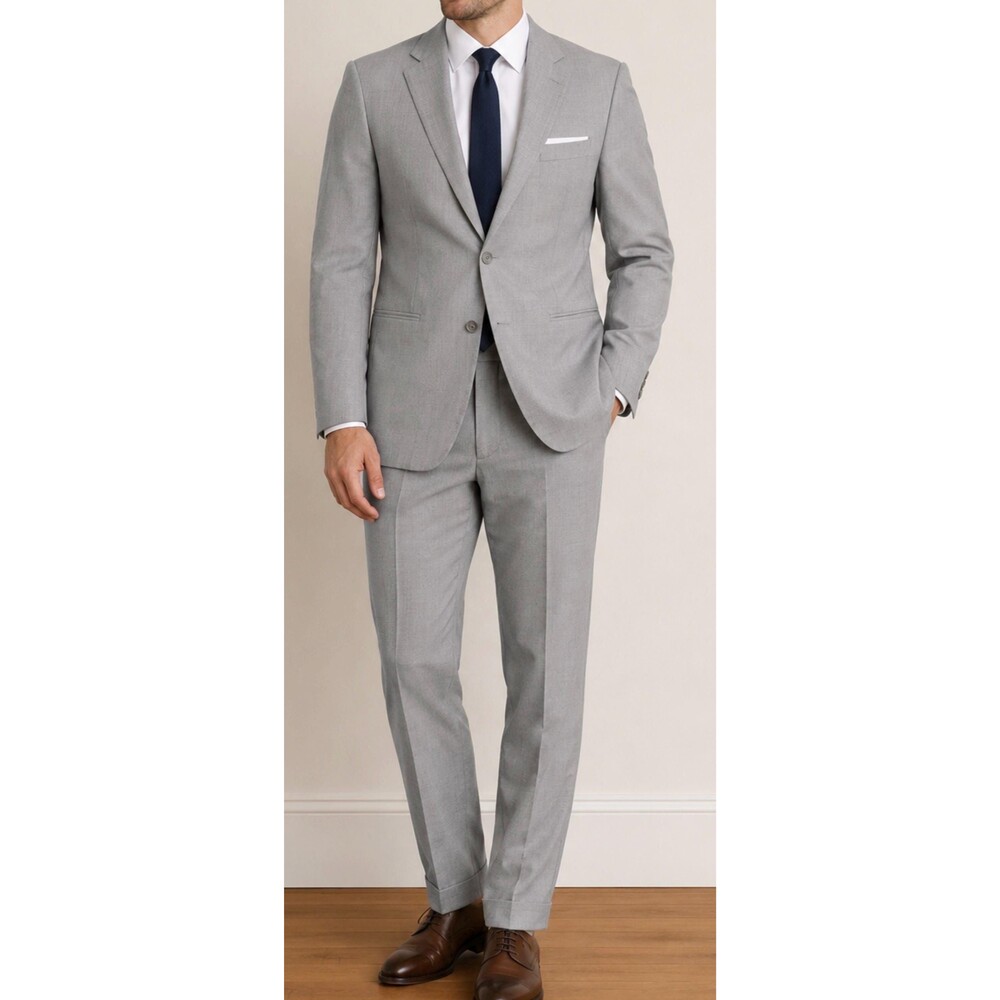 Michael Kors Men’s Light Gray Wool Suit 38S Slim Fit 2 Piece Suit Made in Canada